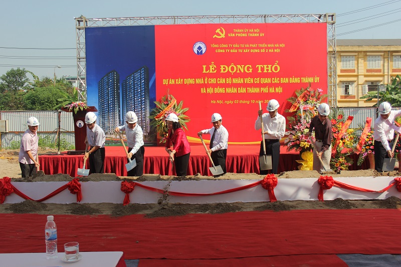 Lễ động thổ dự án xây dựng nhà ở cho CBNV cơ quan các Ban Đảng Thành ủy và HĐND Thành phố Hà Nội